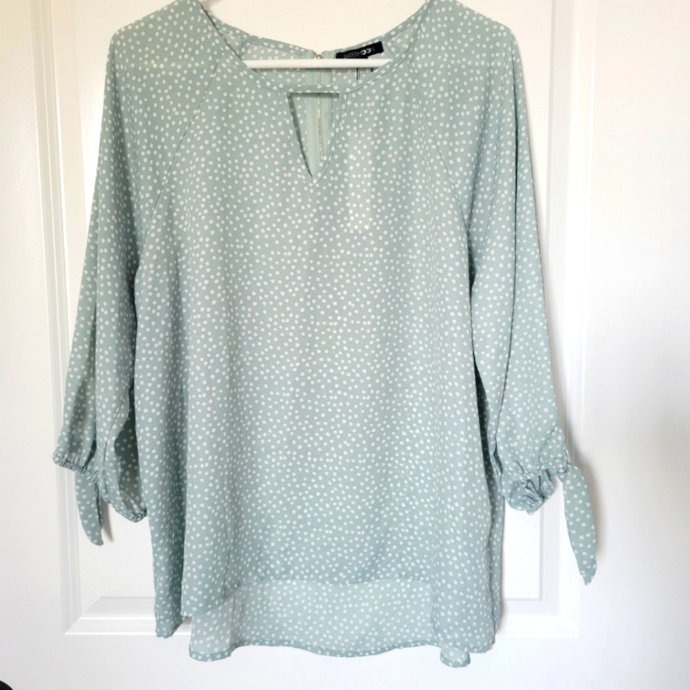 Papermoon XL Blue Polka dot blouse for women